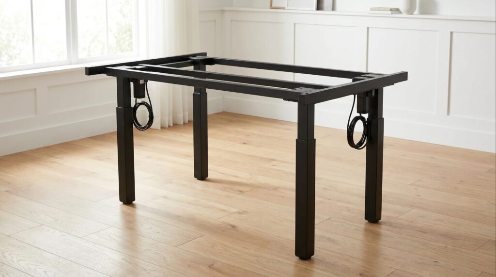 Different standing desk frame designs compared for stability
