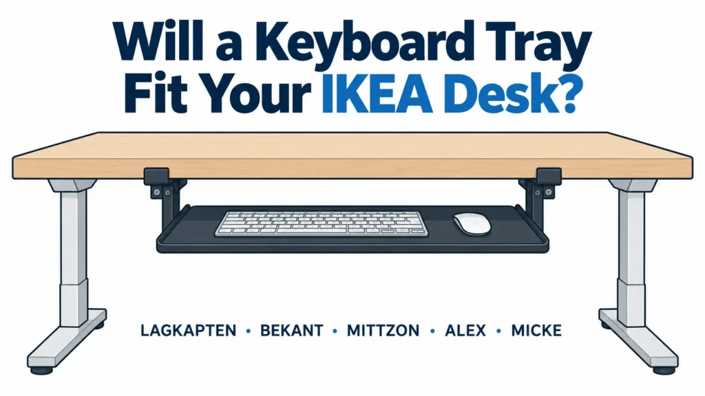 Will a keyboard tray fit your IKEA desk? LAGKAPTEN, BEKANT, MITTZON, ALEX, and MICKE compared